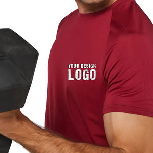 T-shirt de sport pour homme en coton polyester à séchage rapide avec logo personnalisé, de haute qualité, coupe ajustée, pour la musculation et l'entraînement - Product Image 3