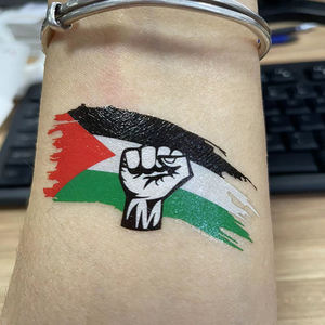 Autocollants de Tatouage Temporaire <span class=keywords><strong>Palestine</strong></span> Livraison Rapide Étanche Transfert sur Papier Motif Drapeau National pour Visage Corps Blanc Tendance - Product Image 5