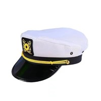Chapeaux de capitaine classiques blancs en gros avec visière brevetée pour adultes, parfaits pour les bateaux et les fêtes