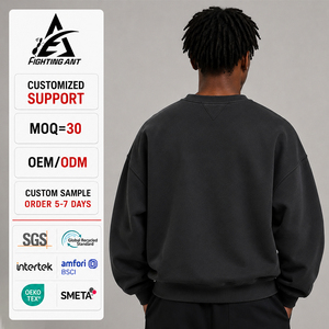 เสื้อสเวตเชิ้ตถักไหมพรมผู้ชายทรงโอเวอร์ไซส์ สีดำ แบรนด์ส่วนตัว พร้อมฮู้ด สไตล์สตรีทแวร์ รับผลิตแบบ OEM ODM - Product Image 2