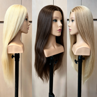Tête de mannequin en cheveux humains indiens Remy de 26 pouces, lisses et ondulés, pour la coiffure, la coupe, le tressage, la formation et la pratique