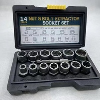 TGS Jeu d'outils pour l'extracteur de boulons et écrous à chocs, 14 pièces, extracteur de boulons et démontage de vis, douille pour une utilisation efficace