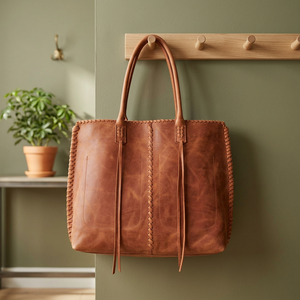 Bolso de Mano Casual para Mujer, Estilo Europeo, 100% Cuero, Marca BS INTERNATIONAL, con Correa de Hombro Cruzada, Cierre de Cremallera, Gran Capacidad, Resistente al Agua - Product Image 1