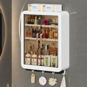 Caja de Almacenamiento de Productos para el Cuidado de la Piel, Montada en la Pared, Rectangular, con Cubierta Antipolvo, Organizador de Cosméticos, Gabinete de Almacenamiento para Baño y Dormitorio - Product Image 3