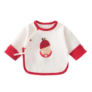 Blouse mi-longue pour bébé en pur coton tricoté avec motif pomme rouge, taille unisexe 52 - Product Image 5