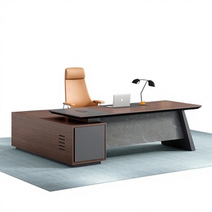 Escritorio Ejecutivo de Estilo Moderno y Minimalista 2024, Diseño de Patas Inclinadas, Acabado sin Pintura, Sin Bordes, para Uso en Oficinas Comerciales - Product Image 1