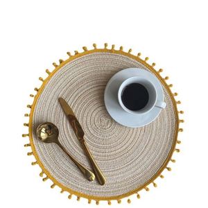 Pp Woven Placemats <b>Round</b> Shape Home Decoration Anti-Slip Washable <b>Table</b> Mats High Quality Placemat - Product Image 1