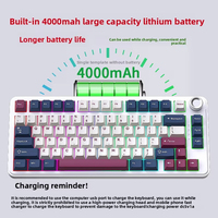 Kit de Teclado Mecánico HJSDZHI YG75 de 80 Teclas, 75%, Tri-Modo, con Interruptores Intercambiables en Caliente, RGB, 4000mAh, Perilla de Volumen, para Juegos, Oficina y Personalización