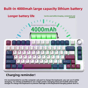 HJSDZHI YG75 80-toetsen 75% Tri-Mode Gasket Hot Swappable Mechanisch Toetsenbord Kit RGB 4000mAh <span class=keywords><strong>Volume</strong></span> Knop voor DIY Gaming Kantoor - Product Image 5