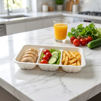 Barquette alimentaire en plastique de qualité alimentaire, écologique, pour viande de bœuf congelée, emballage sous blister, 3 compartiments, barquette MAP