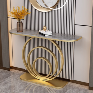 Tavolo Console <span class=keywords><strong>da</strong></span> Ingresso con Piano in Marmo e Struttura in Metallo BTCT009, Design Artistico per Casa o Ufficio - Product Image 1