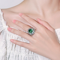 Fabrieksdirecte verkoop Art Deco ovale multi-kleurige edelsteen halo statement ring 18K verguld luxe