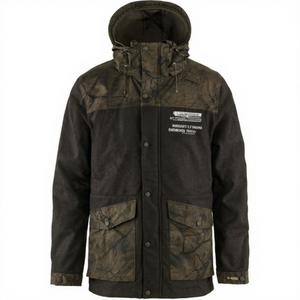 Chaqueta de Caza de Invierno para Hombre, de Lana/Poliéster, Sólida, de Manga Larga, Transpirable, Ropa de Exterior, Logotipo Personalizado, Resistente al Viento en el Cuello - Product Image 1