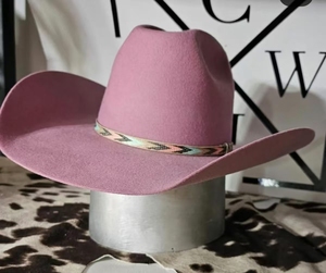 NL76 Sombreros de <span class=keywords><strong>Vaquero</strong></span> de Lana de Color Sólido para Mujeres y Hombres, con Ala Ancha, Estilo Ranchero y Occidental - Product Image 1