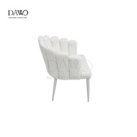 Chaise de salle à manger moderne en forme de coquille, rembourrée de blanc, pour banquet de mariage
