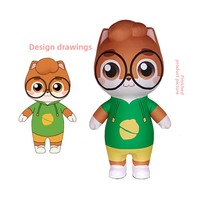 Enseigne LED extérieure gonflable publicitaire, modèle de dessin animé, mascotte ambulante personnalisée, costume d'image IP pour marketing créatif