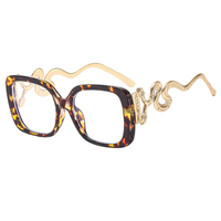 Lunettes à la mode mode pour femmes bleu lumière alliage or vipère temples surdimensionné Qingqing