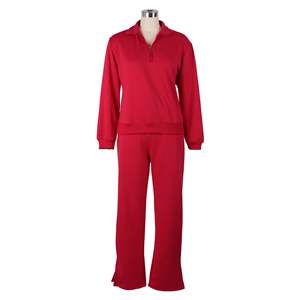 Setelan Sweatshirt dan Celana Olahraga Warna Solid Setelan Jogger 2 Potong Warna Solid Bahan Fleece Tracksuit Wanita Dua Potong Celana S - Product Image 6