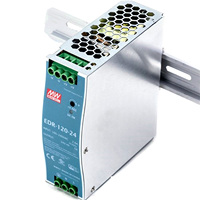 Alimentation électrique sur rail DIN série EDR Mean Well 120W 150W 24V 48V, boîtier métallique, automatisation industrielle, contrôle PLC HMI, mince 40mm