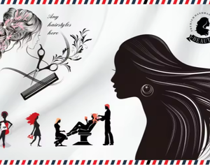 Papel pintado <span class=keywords><strong>de</strong></span> salón <span class=keywords><strong>de</strong></span> belleza calcomanía <span class=keywords><strong>de</strong></span> peluquería moda chica mujer corte <span class=keywords><strong>de</strong></span> pelo peluquería peine calcomanías decoración del hogar arte Mural - Product Image 4