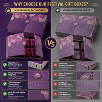 Boîtes d'emballage personnalisées imprimées, boîte rigide à double porte pour cadeaux de festival avec impression de marque et présentation en magasin