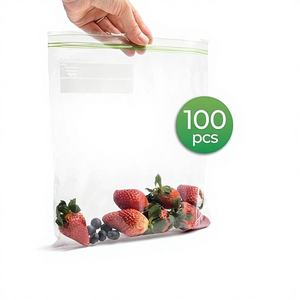 Sacs de rangement réutilisables en PE avec fermeture éclair, grand format 12 x 20 pouces, étanches et anti-odeur, pour le camping et la maison - Product Image 1