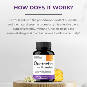 Salud intestinal, 120 cápsulas vegetarianas, quercetina, bromelina 500 mg, apoya la salud respiratoria, alivia las alergias estacionales, suplemento herbal - Product Image 2