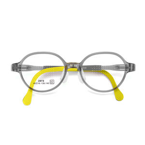 Monturas de gafas ultraligeras Tr90 para niños, montura redonda completa, patillas ajustables, almohadillas de silicona para la nariz para niños - Product Image 2