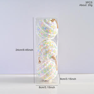 Creative <b>Macaron</b> Color Foam Christmas Ball Set New Year Atmosphere Decorations Cross-Border Pendant Custom for Home Crafts <b>Box</b> - Product Image 6