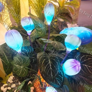 Lumière LED 3D en fibre de verre avec motif de bourgeon de fleur fantastique pour les présentoirs décoratifs commerciaux - Product Image 4