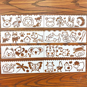 8 pochoirs d'animaux mignons pour la peinture, modèles <span class=keywords><strong>de</strong></span> dessin réutilisables pour le bois, les murs, les tissus, les loisirs créatifs pour enfants, la décoration intérieure - Product Image 1