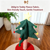 Tour pour chat en forme de sapin de Noël, petit condo en bois avec griffoir intégré, mobilier d'intérieur pour animaux de compagnie, centre d'activités et maison de jeu