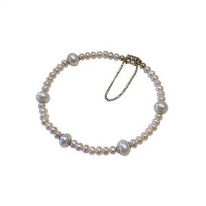 Bracelet en perles d'eau douce naturelles WENCHI - Accessoire de bijouterie élégant et luxueux, longueur réglable de 30g - Product Image 1