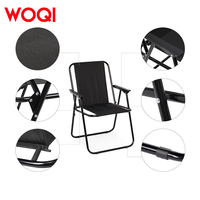 Fauteuil de jardin et de plage portable WOQI, design confortable à structure croisée, pratique et élégant