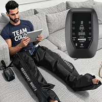 Appareil de massage professionnel pour pieds et jambes, avec pompe DVT et thérapie par compression d'air, 6 chambres, rechargeable, contrôle de la minuterie