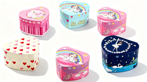 Caja de Música con Manivela en Forma de Corazón Yiyu, Caja de Joyería Giratoria de Papel Ecológico con Bailarina, Espejo, Sonido de Lujo de los Años 60, Lavable - Product Image 4