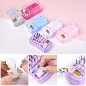 KADS 30 Holes 2 in 1 Manicure Drill Bit Stand Manicure Drill Bits Display Organizer Case Large Capacity Manicure Tool <b>Storage</b> - Product Image 1