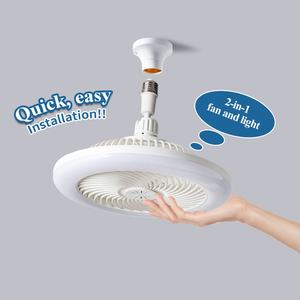 Ventilador de Techo LED RGB con Luz, Cabezal Móvil, Regulación Inteligente, Bombilla E27, Decoración del Hogar, Rotación de 360°, Control Remoto, Ventilador de Techo Moderno - Product Image 1