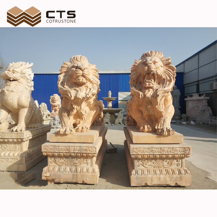 Marble lion statues bronze garden statue fountain statues for sale