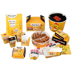 Groothandel Fast Food Take Away Fish Chips Box Custom Gedrukt Afhalen Papier Verpakking Gebakken Kip Doos