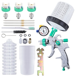 <span class=keywords><strong>Pistola</strong></span> pulverizadora neumática HVLP transfronteriza 2008 con depósito superior <span class=keywords><strong>de</strong></span> alta atomización, 10 piezas, depósito sin limpieza, regulador <span class=keywords><strong>de</strong></span> presión para pulverización <span class=keywords><strong>de</strong></span> pintura - Product Image 3
