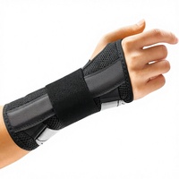 Attelle de soutien respirante personnalisée pour le poignet, soulagement de la douleur du syndrome du canal carpien et de l'arthrite RSI - Ajustement universel Hommes/Femmes (Noir S/M)