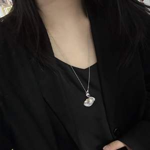 Pendentif en perle de ballon de 13-15 mm, grande perle, sur chaîne de pull en or et argent de 60 cm, pendentifs et breloques en perles multi-tailles - Product Image 3