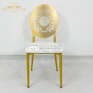Sillas Chiavari de Lujo para Bodas, Nuevas, a Precio Económico, de Metal Dorado, con Cuero Blanco, Estilo Chivalry - Product Image 2