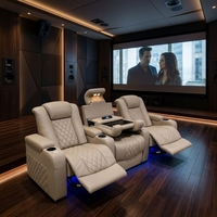 Elektrisches Hochwertiges Echtleder Kino-Sofa Theater-Sitzgruppe Relaxsofas Kino-Massage-Sessel Wohnzimmer-Sofa
