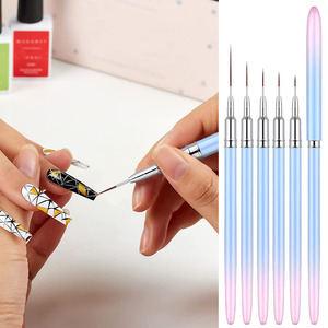Nouveau design nylon cheveux nail art brosse manucure salon outil acrylique uv gel vernis un temps pointillage peinture dessin liner pinceaux - Product Image 1
