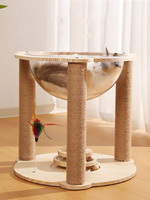 Gros jouer sommeil grab mill quatre-en-un produits chat jouet à gratter acrylique chat grab colonne en bois capsule chat lit