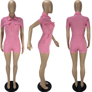 T-Shirt personnalisé Body pour femmes Combishorts courts à col en V Barboteuses Slim Fit pour rehaussement des hanches Combinaison pour femmes avec logo personnalisé pour sports de gymnastique - Product Image 6
