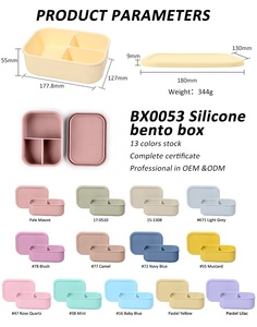 Tùy Chỉnh 800ml-Công Suất Ba Lưới Phân Chia Trường Học Trẻ Em Kid Silicone Bento Hộp Ăn Trưa Hộp Ăn Trưa Leakproof Silicon Bento Hộp - Product Image 3