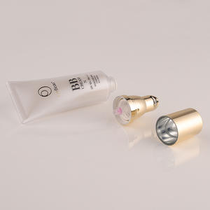 在庫40mlピンクPE + アクリルチューブ白液体ファンデーション容器黄色空気ポンプ付き日焼け止めチューブ - Product Image 6